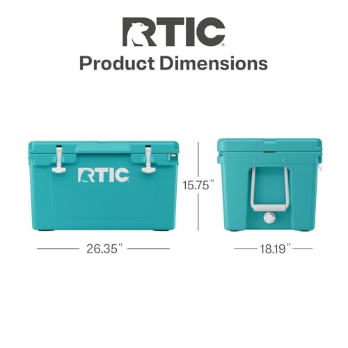 Image of RTIC Ultra-Tough Cooler Hard Insulated Portable Ice Chest Box for Beach, Drink, Beverage, Camping, Picnic, Fishing, Boat, Barbecue