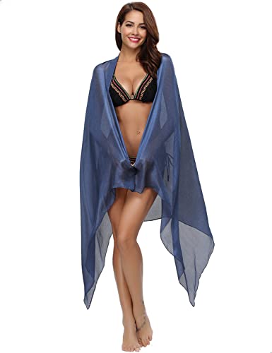 Gyabnw Pareo Femme Plage, Cardigan Femme Eté, Cache-Maillots Bikini Cover Up Sarong Sexy, Paréo Bohème de Plage Femme Longue, Wrap de Plage de Femmes, Cyan Tibétain Cover