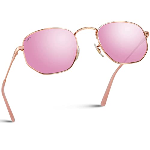 WearMe Pro Polarized Rounded Hexagon Retro Sunglasses