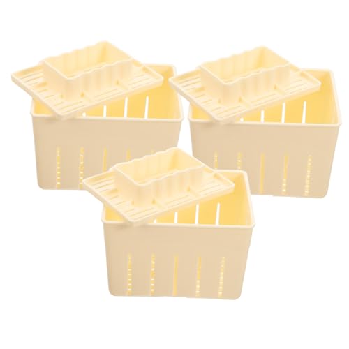 Mikinona Cheese Tofu Press Mold Set 3 Pieces Tofu Cheese Maker Press Non-stick Surface