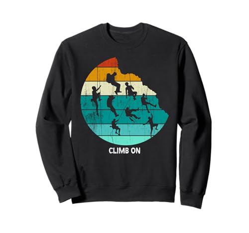Climb on Mountain Hiking Retro Vintage Bouldering Climbing Sweatshirt