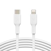 Belkin USB-C to Lightning Cable (iPhone Fast Charging Cable for iPhone 8 or Later) Boost Charge MFi-Certified iPhone USB-C Cable, White 1M, 3 feet (CAA003bt1MWH)