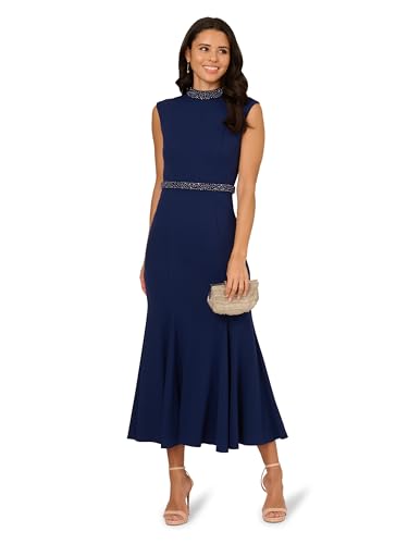 Adrianna Papell Women's Pearl Crepe Trim Dress4