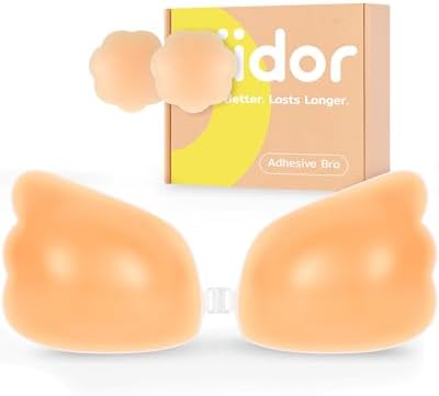Niidor Sticky Bra Adhesive Strapless Ultra Invisible Push up Silicone Bra Multiple Colors Sizes for Backless Dress