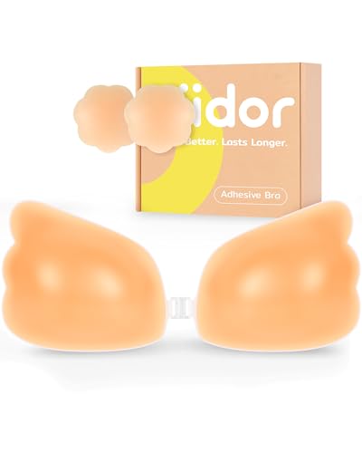 Image of Niidor Sticky Bra Adhesive Strapless Ultra Invisible Push up Silicone Bra Multiple Colors Sizes Reusable for Backless Dress