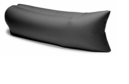 OrangeTag Outdoor Inflatable Lounger, SunbaYouth Nylon Fabric Beach Lounger Convenient Compression Air Bag Hangout Bean Bag Portable Dream Chair (Black)