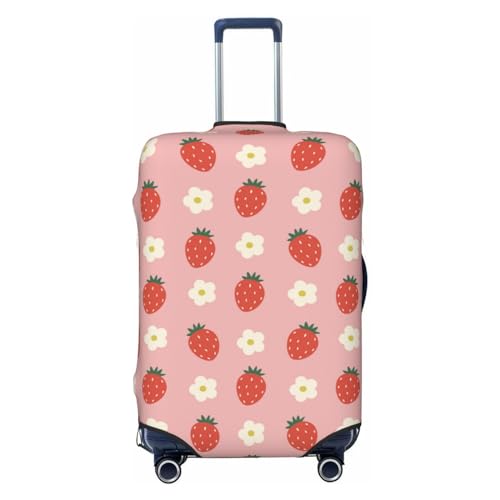 Sweet Strawberry Flower Luggage Cover Protector Anti-Scratch Washable Fits 18-32 Inch Luggage-Small