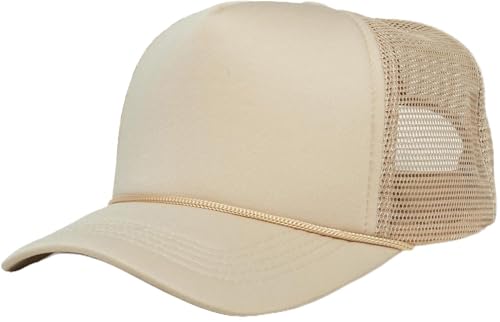 Image of Funky Junque Foam Trucker Hat, Trucker Hats for Women & Men - Blank Adjustable Snapback Mesh Back Baseball Cap