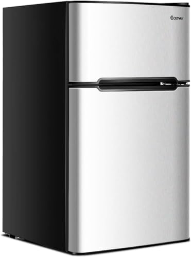 Generic KLYVOTEK32 3.2 Cu.Ft. Mini Fridge With Freezer Retro 2 Door Refrigerator And Freezer Low Noise cover
