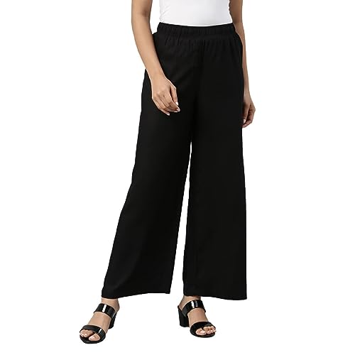 Image of Fancy Star Women Super-Combed Cotton and Rayon Solid Full Length Regular Palazzo