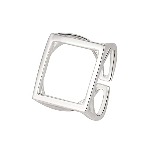 WLLDDDIU Ring Silber 925 Damen, Verstellbare Damenringe Quadratisch...