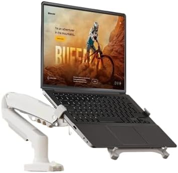 stand desktop elevated rack support cooling bracket shelf lift tablet rotating lift standing vertical girl F80-FP white image 5
