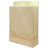 宅配袋 大 Lサイズ 100枚 茶色 クラフト 無地 未晒 (縦400×横320×マチ110mm) 厚さ120g/㎡ ベロシール付き