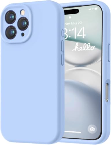 Image of LOVE 3000 Designed for iPhone 16 Pro Max Case, Premium Silicone with [Soft Anti-Scratch Microfiber Lining] Shockproof Protective Phone Case for Men Women Girls 6.9 inch, Light Blue