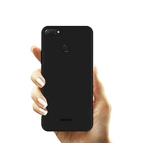 Image of Mobile Back Cover Case for Xiaomi Redmi 6 (Silicone Case|CameraProtection|Black SC1510)