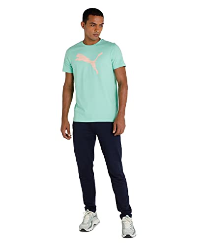 Image of Puma Men Cotton Regular Fit T-Shirt with Graphic Print Logo