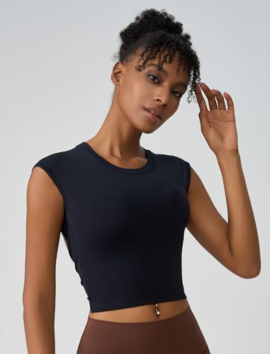 Women's Workout Athletic Shirts Sexy Open Back Sports Bra Tank Top Casual Tight T Shirts with Built in Bra3