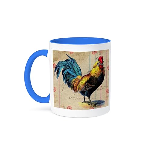 3dRose, 15oz Two-Tone Blue Mug, Blue/White