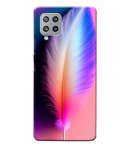 Image of Printed Hard Back Case Cover & Compatible for Samsung Galaxy F22 / Samsung Galaxy M22 | Colourful Feather (Multicolor) - D1181