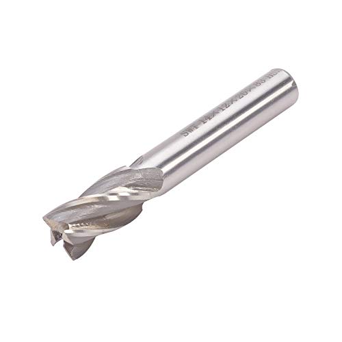 Utoolmart High Speed Steel HSS-AL 4 Flute Straight End Mill Cutter CNC Router Bits 14 x 12 x 26mm 1Pcs