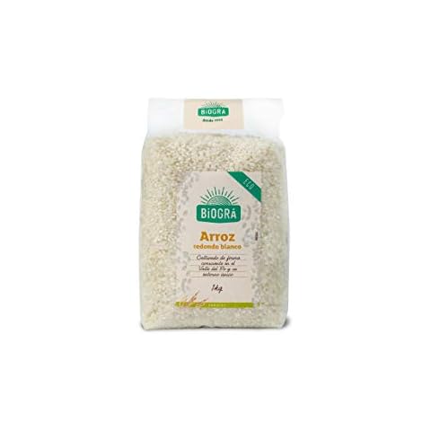 BIOGRÁ - Arroz Redondo Blanco, Apto para veganos, Bajo Contenido en Sal, Son Grasas Saturadas ni Sal, 1000g Cover