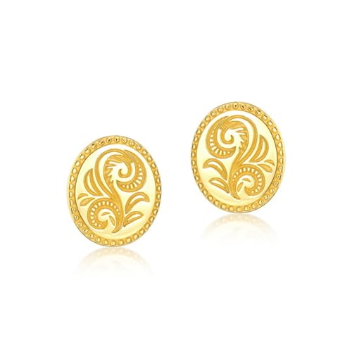 Boucles d'oreilles ovales argent motif floral pour look femme chic
