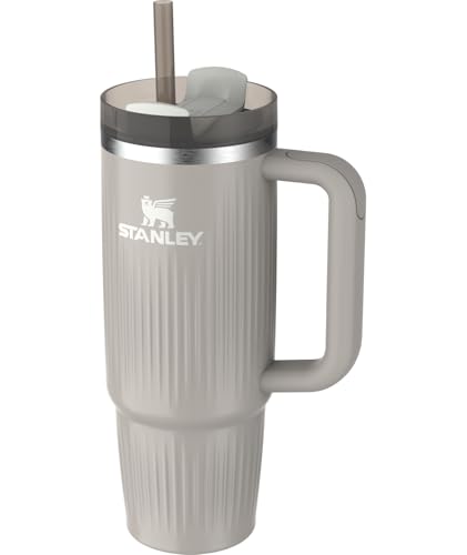 Image of STANLEY Quencher H2.0 Tumbler with Handle and Straw 30 oz | Flowstate 3-Position Lid | Cup Holder Compatible for Travel | Insulated Stainless Steel Cup | BPA-Free | Fluted Ash Gloss