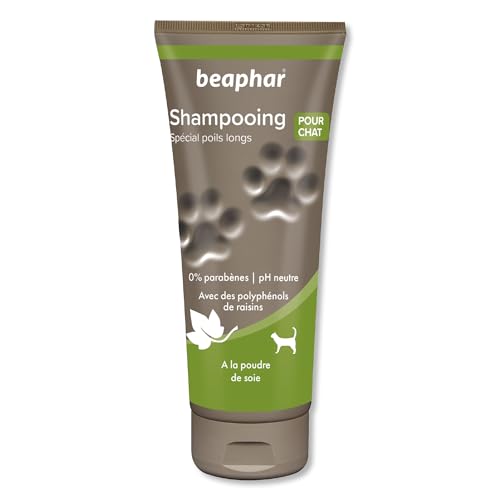 BEAPHAR – Shampoing Premium pour Chat à Poil Long – Aux extraits naturels de Feuilles d’Olivier & de Poudre de Soie – Nettoie, Hydrate et facilite Le...