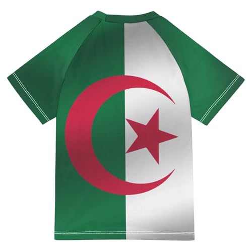 Aflyko Patriot Kid Rashguard Shirt Flag of Algeria Boys Girls Swimsuit Top2