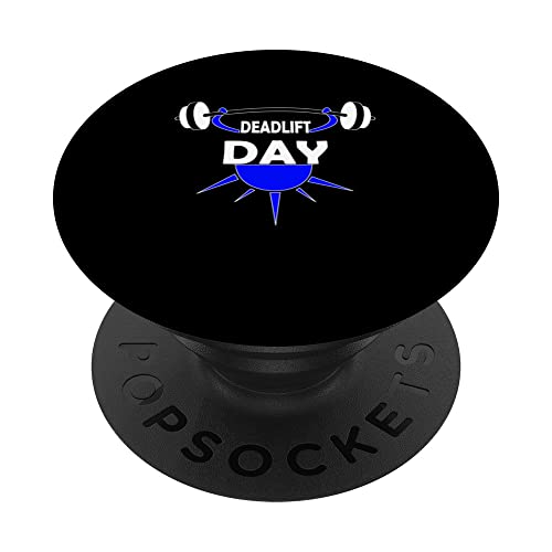 Deadlift Day Barbell Powerlifting Squats Gym PopSockets Swappable PopGrip, Black