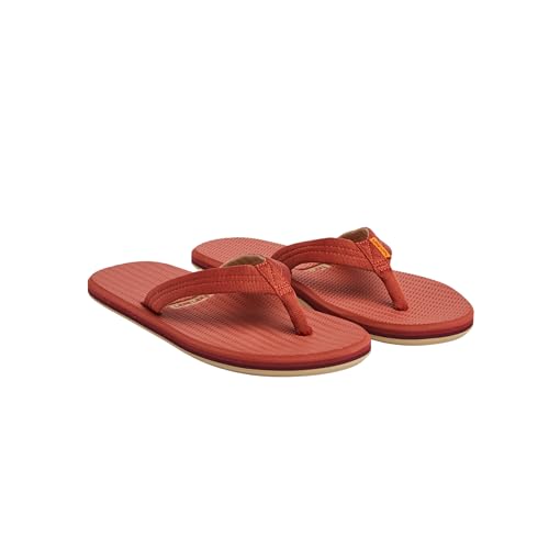Hari Mari- Dunes- Mens Waterproof Boat Safe Colorful Rubber Flip Flops- No Break Ins Firm Arch Support Antimicrobial and Floats in Water- Size 11- Amber