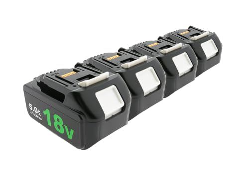 Baterías que no se agotan a mitad del trabajo pack de 4 unidades de 18V y 5000mAh con indicador LED