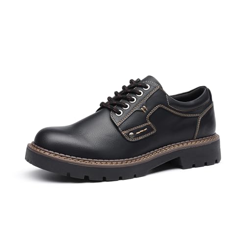 Bruno Marc Zapatos de Vestir Hombre Oxfords Zapatos de Cordones Clásico Zapatos de Traje con Suela TPR Antideslizante,Size 43,Negro,BMEMOX2501