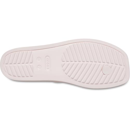 Image of Crocs Women's Miami Toe Loop Sandals | Square Toe Flat | Flexible Straps | Croslite Foam Footbed