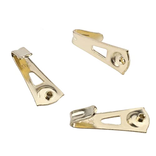 Image of Picture Hangers 1mm Thick Picture Hooks with Nails Professional Picture Hanging Kit, for Office Pictures Clock House Decoration Wall Mounting Brass Tone 5pcs