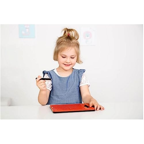 Beleduc 21091 - Das magische Magnetspiel, magnetische Zeichentafel, zum Mitnehmen, rot, klein 175 x 215 x 12 mm, Spiele, ab 3 Jahre