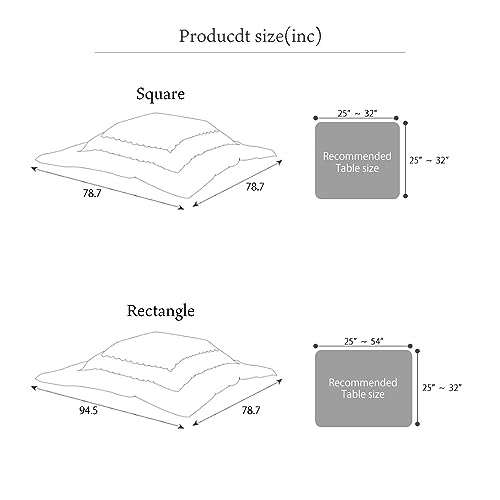 KEN JAPAN Kotatsu Blanket, Kotatsu Futon, Reversible 100% Polyester Fabric Material, Home and Living, Blanket for kotatsu Heater… (Navy/Gray, Rectangle) - Thumbnail 7