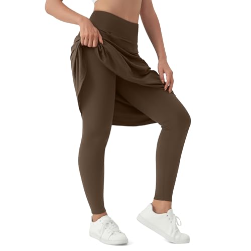 beroy Women's Knee Length Skirt with Fleece Full Leggings Athletic Tennis Skorts Modest Skirted Legging Pockets2