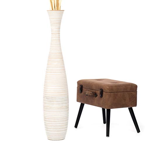 Image of Leewadee Large Floor Vase 41 inches Mango Wood for Pampas Grass, Dried Flowers