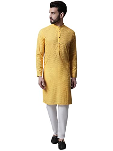 Image of Jompers Men's Regular Fit Cotton Embroidered Kurta Set