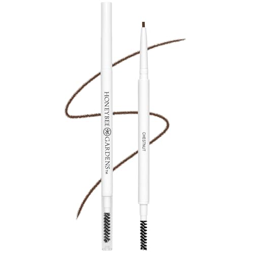 Honeybee Gardens Fine Point Brow Pencil, Chestnut, Long-Lasting Eyebrow Definition, Vegan, Cruelty-Free Beauty