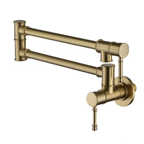 Casainc Pot Filler Faucet, Brushed Gold Pot Filler Wall Mount, Kitchen Sink Pot Filler Faucet Brass Made cover