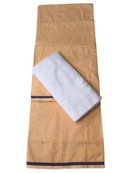 silk icon Mens Bhagalpuri Soft silk yellow and white solid plain Lungis With Free Size Multicoloured Night Wear Dhoti, Mundu-picture-19