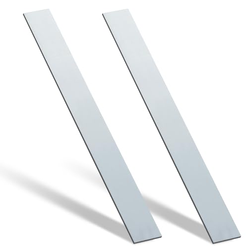 Image of Yaocom 2 Pcs 304 Stainless Steel Flat Bar, 3 /16 inch Thickness, 1 inch Width, 24 inch Length 2B Finishing Trim Strips Sheet for DIY Craft Making