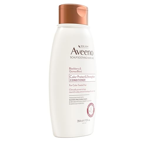 Aveeno Blackberry & Quinoa Strengthening Conditioner for Color-Treated Hair, Moisturizing, Color-Protecting, 12 fl oz