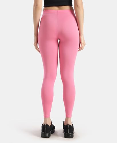 Image of Jockey AW87 Women's Super Combed Cotton Elastane Stretch High Rise Leggings with Ultrasoft Waistband