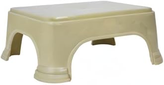Kuber Industries Bathroom Stool | Bathroom Plain Square Stool | Plastic Stool For Bathroom | Stool for Kitchen | Bathroom Patla | Support Stool for Bathroom | P6 | Pack of 2 | Multi