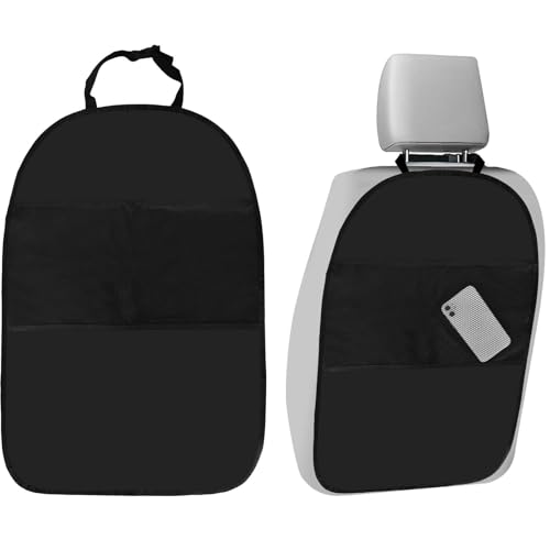 Marjoramy 2 Stück Rückenlehnenschutz Auto – Wasserdichter Autositzschoner für Rücksitz & Kinder | Trittschutz Matte gegen Schmutz,Kratzer & Hundepfoten | Praktischer Sitzorganizer (2 Taschen)