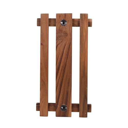 Image of AAKRITI ART CREATIONS Key Holder, Tribal Harmony Key Hanger | Rustic Teak Wood Wall Organizer with 6 Hooks | New Home Gifts | Multifunctional Entryway Decor Item