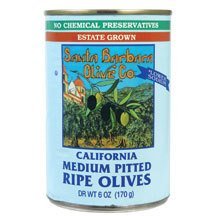 Santa Barbara Black Medium Pitted Olives 6 Oz (Pack of 12) - Pack Of 12